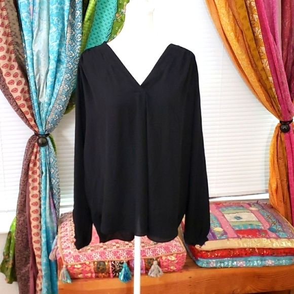 CATHERINE Malandrino Sheer Black Blouse - Picture 1 of 4